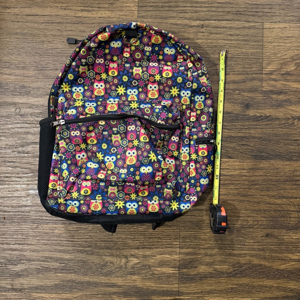 Kids Colorful Owl Print Backpack Size 15 inches